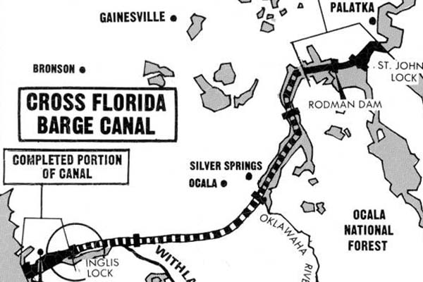 Map of the Florida Barge Canal